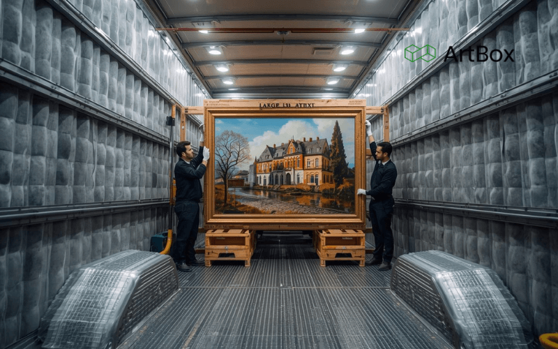Transporte especializado obras arte gran formato embalaje profesional