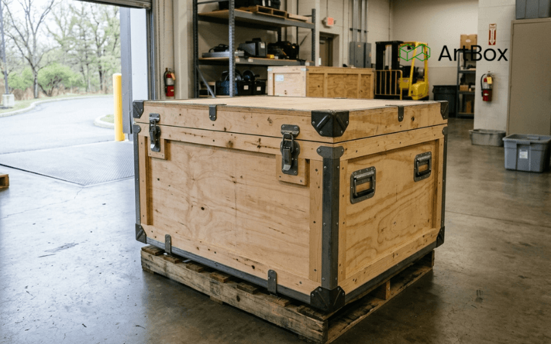 caja de madera a medida para transporte de obras de arte